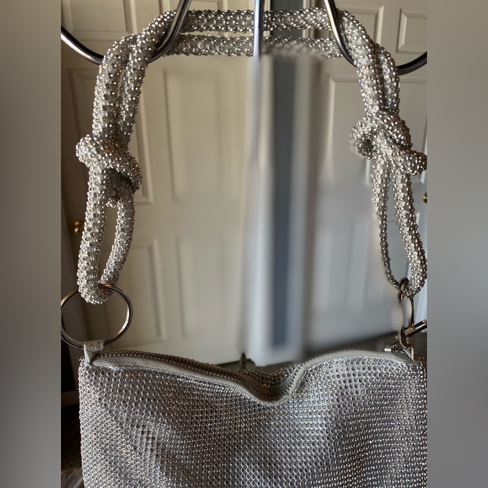 Dani Silver Rhinestone Mini Shoulder Bag - Picture 14 of 14